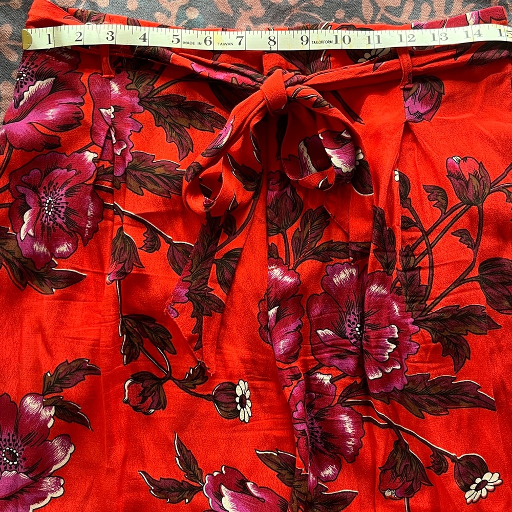 ETT:TWA ANTHROPOLOGIE flowy wide leg floral print flowy pants tie belt summer 8 - Picture 13 of 13
